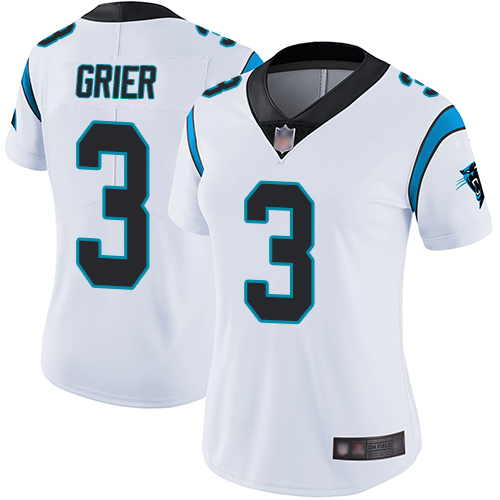 Carolina Panthers Limited White Women Will Grier Road Jersey NFL Football #3 Vapor Untouchable->women nfl jersey->Women Jersey